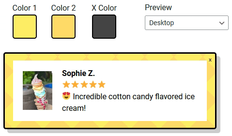Customizing popup colors