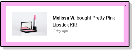 Example WooCommerce sales popup